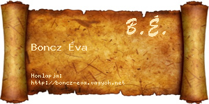 Boncz Éva névjegykártya